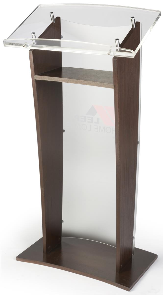 Easy Assembly Required 1803-5-FROST-NPF 48 Tall Pulpit Lectern with Pray Hand Decor FixtureDisplays Wood Podium with Frost Acrylic Front Panel