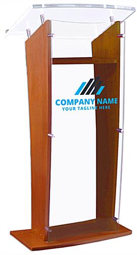 Acrylic Speaking Stand with Custom Printing, Maple
