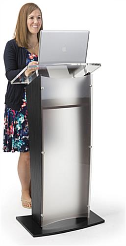 48.75" Tall Frosted Acrylic Public Speaking Stand