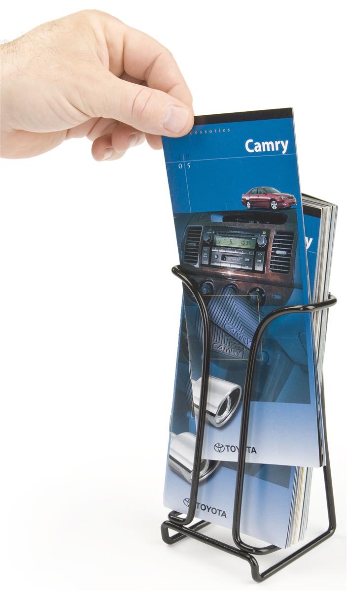 Black Wire Brochure Pocket Countertop Rack for Leaflets