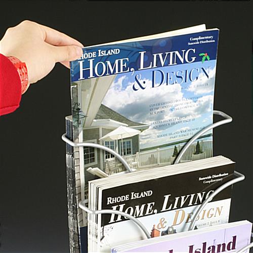 Wire Literature Racks Tiered with 3 Magazine Sized Pockets
