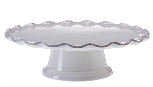 11” White Cake Stand with Dome 