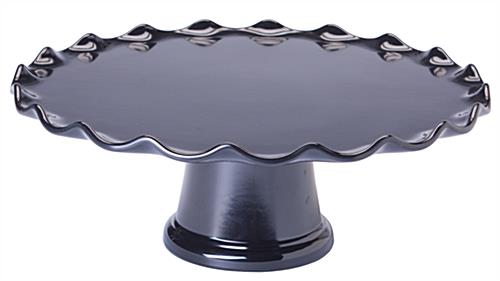 15” Black Cake Stand with Dome