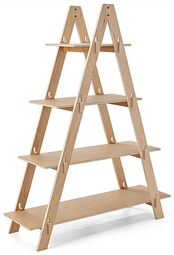 A-frame shelf with 4 separate elevations to display stock