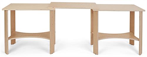 Collapsible wooden display tables measures 82 inches long