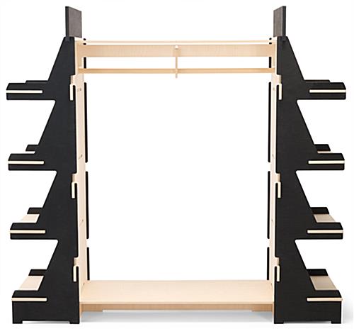 Clothing rack with shelves with 68 inch width and 64.5 inch height