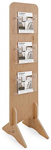 Knockdown wood literature stand with collapsible design 