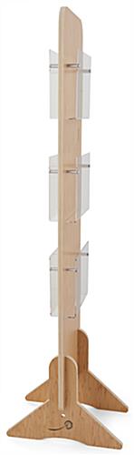 Double-sided knockdown wood literature stand with floor standing placement 