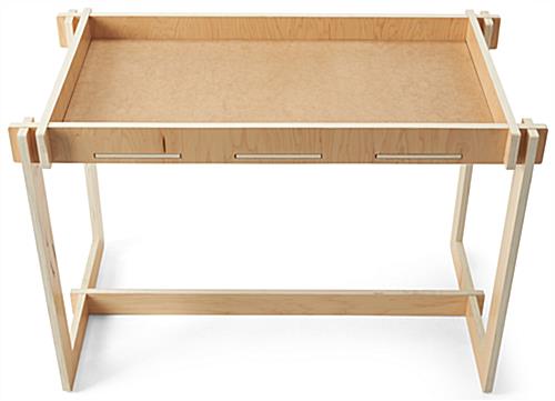Wooden retail dump table with eco-friendly HDF surface