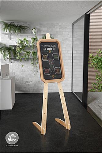 Folding display easel with modern flat pack design 