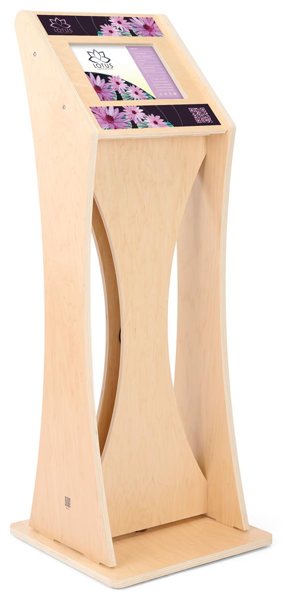 Wooden iPad Kiosk with Graphics 12.9" iPad Pro