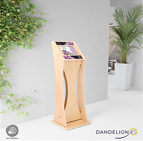 Wooden iPad Kiosk with Graphics and minimal assembly required