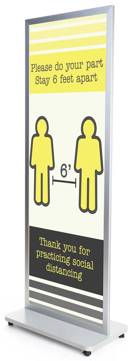 Fixed-Width 2-Sided Portable Poster Stand | 24 x 36 or 24 x 70