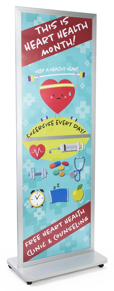 Fixed-Width 2-Sided Portable Poster Stand | 24 x 36 or 24 x 70