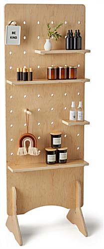 Modern pegboard shelving with collapsible design 