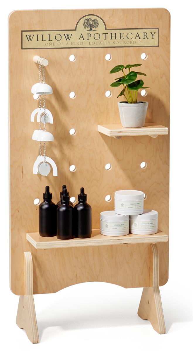 Pegboard Retail Display EcoFriendly Poplar Wood Build