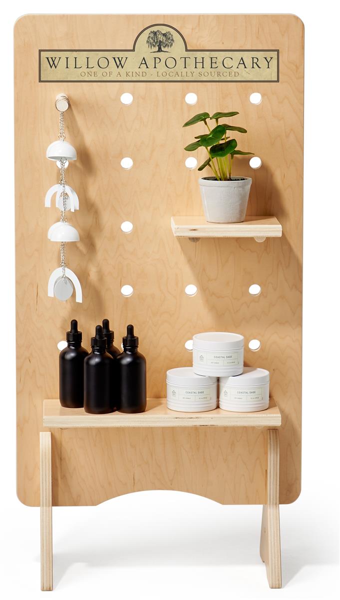 Pegboard Retail Display EcoFriendly Poplar Wood Build
