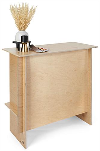 Portable wooden sales counter with 30 pound maximum weight capacity
