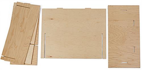 Portable wooden sales counter with lightweight construction 