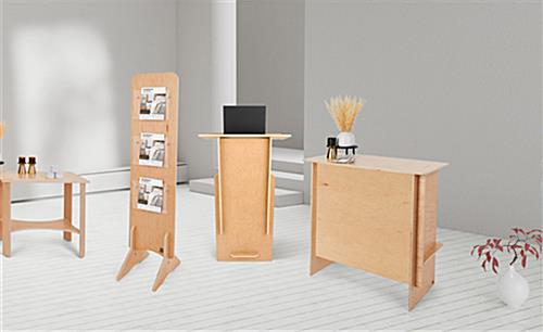 Portable podium in beautiful natural wood finish