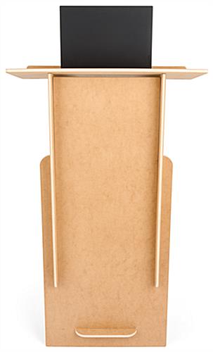 Portable podium with natural finish