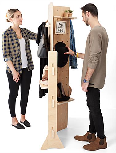 Folding pegboard display with two sides of merchandising