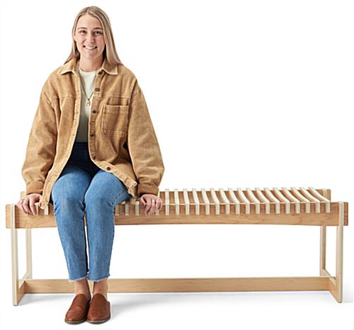 Slat bench with maximum weight capacity of 300 pounds 
