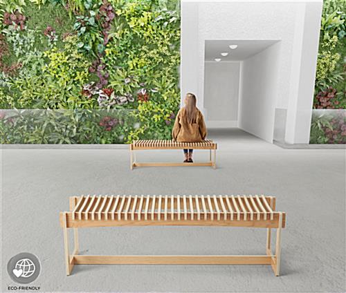 Wooden slatted garden discount bench