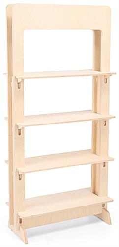 Wood freestanding shelving unit with no tools or hardware required 