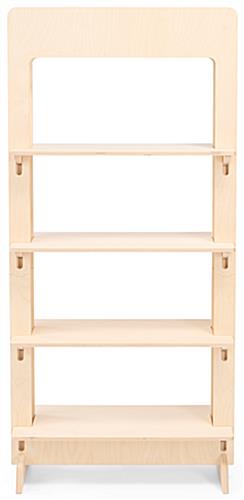 Wood freestanding shelving unit with eco-friendly packaging