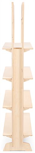 Wood freestanding shelving unit with modern sleek curved design 