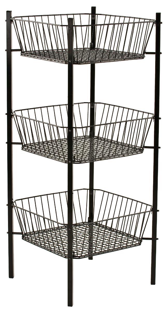 Tapered Wire Dump Bin Open Top Square Baskets for Merchandising