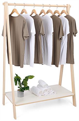Wooden Clothing Rack with 45lbs Bar Weight Capacity