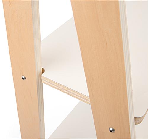 White Ladder Shelves with Stainless Screws  