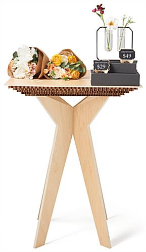41 inch tall boutique display table with interlocking legs 