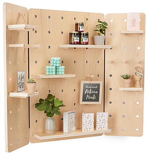 Wall mount swinging pegboard with modern and minimalistic look