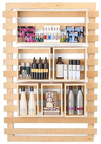 Box shelves for DBWMSL slatwall panels with modular configuration 