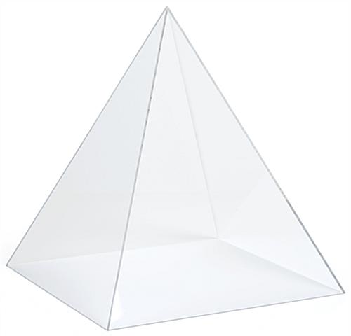 Acrylic pyramid box with lift off loading style