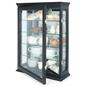 Wall mounted curio cabinet with swing-open door