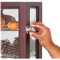 Wall mounted curio cabinet with locking latches