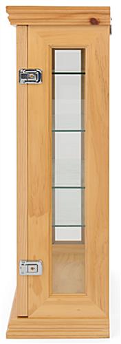 Economical oak curio cabinet with two locks