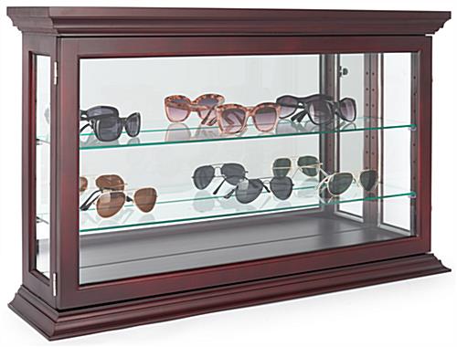 Mirrored curio cabinet with countertop placement