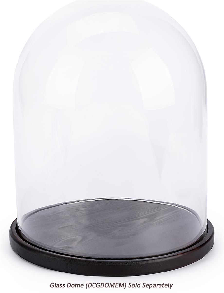 Glass Dome Wood Bases | Natural or Dark Brown Finish