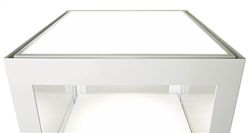 Display case with light offers LED base light in the top cube to help showcase your highlighted merchandise