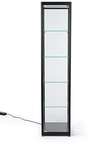 glass curio cabinet display tower with four tiers