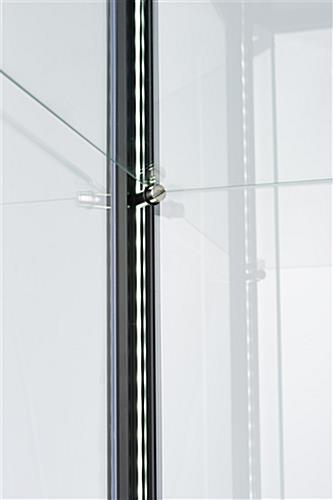 glass curio cabinet display tower with easily adjustable tiers