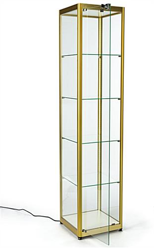 hinged single door full glass narrow tower