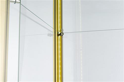 full glass narrow tower with adjustable height shelving
