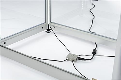 glass display tower power cord exit