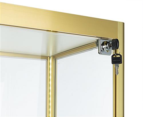 keyed full glass narrow display cabinet door lock